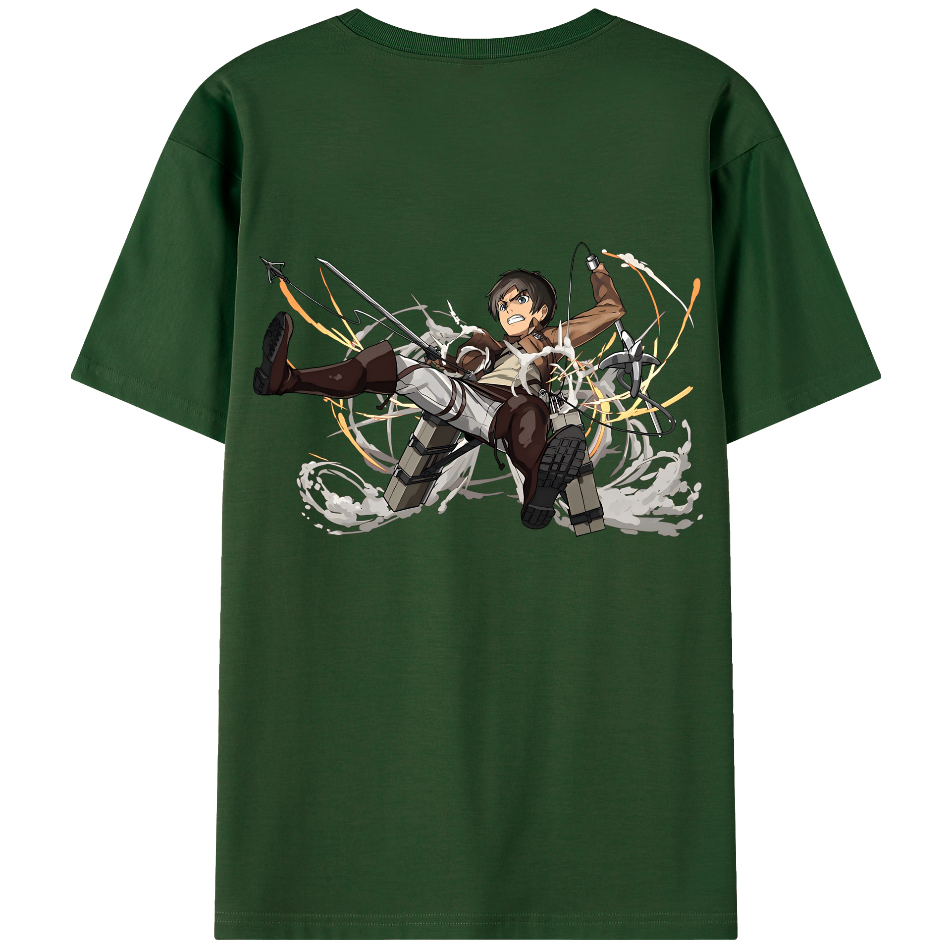（画像用） 進撃の巨人 エレン･イェーガー Attack on Titan Eren Jäger 綿100％半袖Tシャツ（背面プリント）